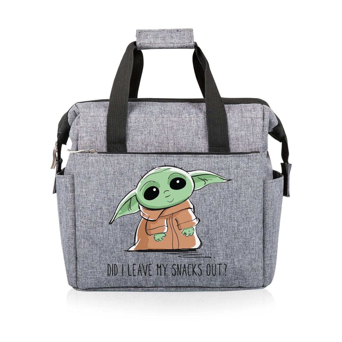 PICNIC TIME Star Wars Mandalorian Grogu On The Go Lunch Bag Soft Cooler Lunch Box Insulated Lunch Bag (Heathered Gray) 10 x 6 x 10.5