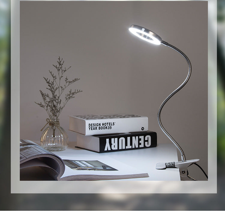 Desktop Lamp with Metal Magnifier and LED Light