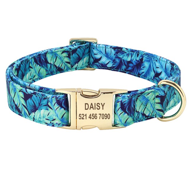 Personalisiertes bedrucktes Hundehalsband- und Leinen-Set