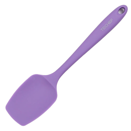 TECHEF - Pastel Mini Spoonula: Silicone Spoon Spatula - Heat-Resistant Nonstick & BPA-Free Kitchen Utensil for Mixing Baking & Cooking - Seamless Dishwasher Safe Made in Korea (Purple)