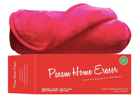 Pasam Home Makeup Eraser Reusable Make Up Remover Eraser Even Waterproof Make Up in Seconds Just with Water Chemical Free Eyeliner Lipstick Foundation Powder Highlighter Eyebrown (Love Red)
